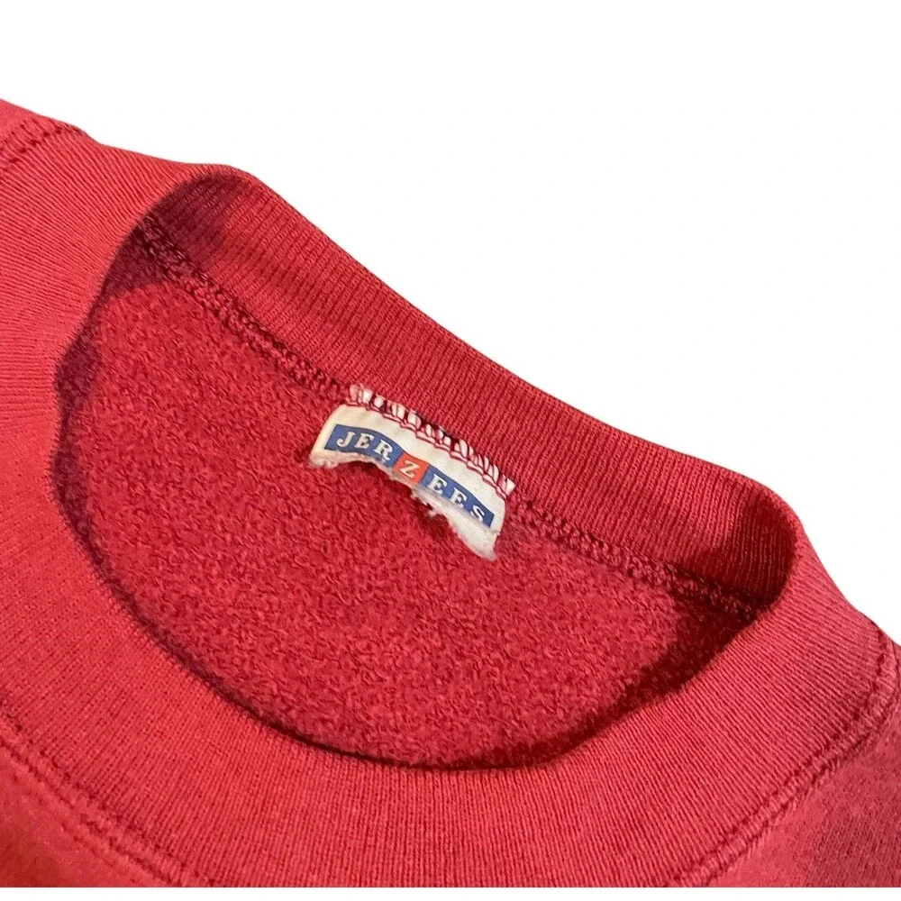Vintage Jerzees Maroon Red Faded Basic Blank Sweatshirt Men’s XL Made In USA